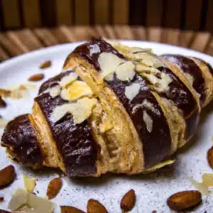 croissant doce croissant de chocolate branco com amendoas